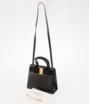 Salvatore Ferragamo, Vara Bow Black Leather and Ribbon Handbag.