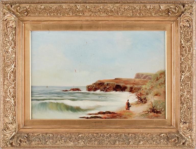 OKÄND KONSTNÄR. Olja på duk. Sign Lafitte. 1800-talets slut.