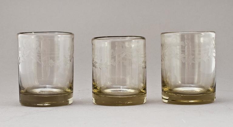 SELTERGLAS, 10 st,"Antik", Reijmyre, 1900-tal.