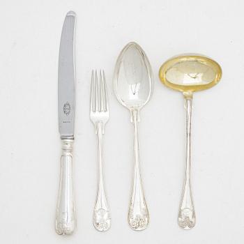 17 pieces of silver cutlery, mostly CG Hallberg, Sweden, 1842-1927.