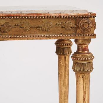 A Gustavian console table, late 18th Century.