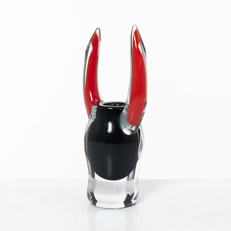Erik Höglund, a glass vase/sculpture, Studioglas Strömbergshyttan 1996.
