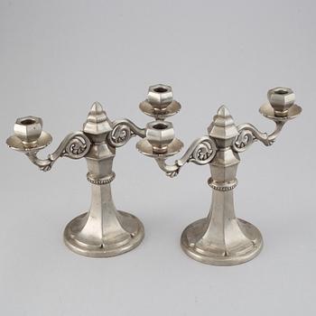 A pair of Gerotin pewter candlesticks, Denmark, first half of the 20th century.