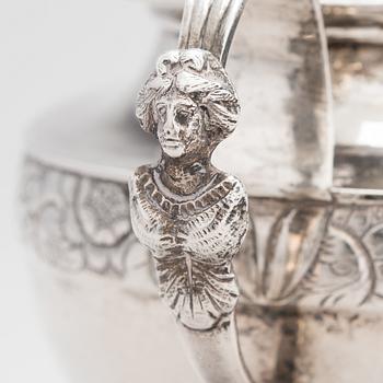 A 19th-century silver sugar bowl, maker's marks of Vincenzo Cachia di Michele, Malta 1842.