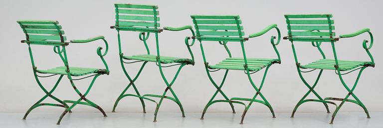 TRÄDGÅRDSMÖBLER, 5 delar, 1900-talets början.