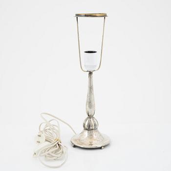 J Grönroos, bordslampa, silver, Kristianstad 1929.