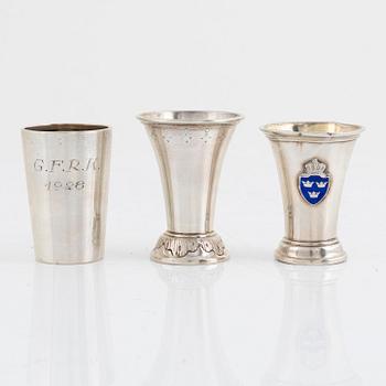 Parti silver, 11 delar, bla C.G. Hallberg, K. Anderson, 1903-1954.