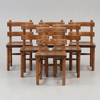 An Axel Einar Hjorth stained pine dining set 'Sandhamn', Nordiska Kompaniet, Sweden 1931-33.