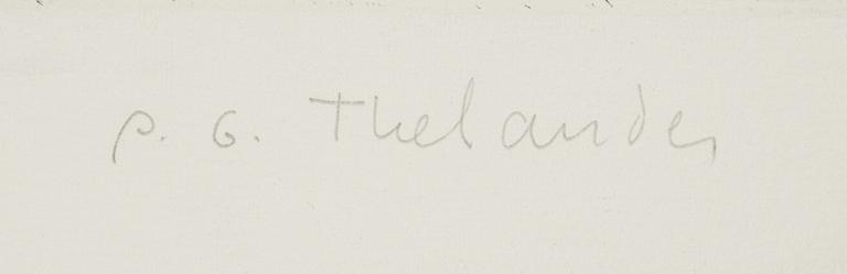 PG Thelander, färgetsning, 1983, signerad 38/90.