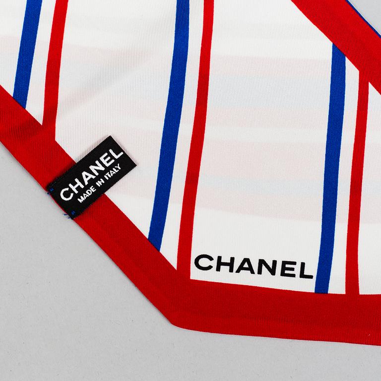 CHANEL, two silk scarves.