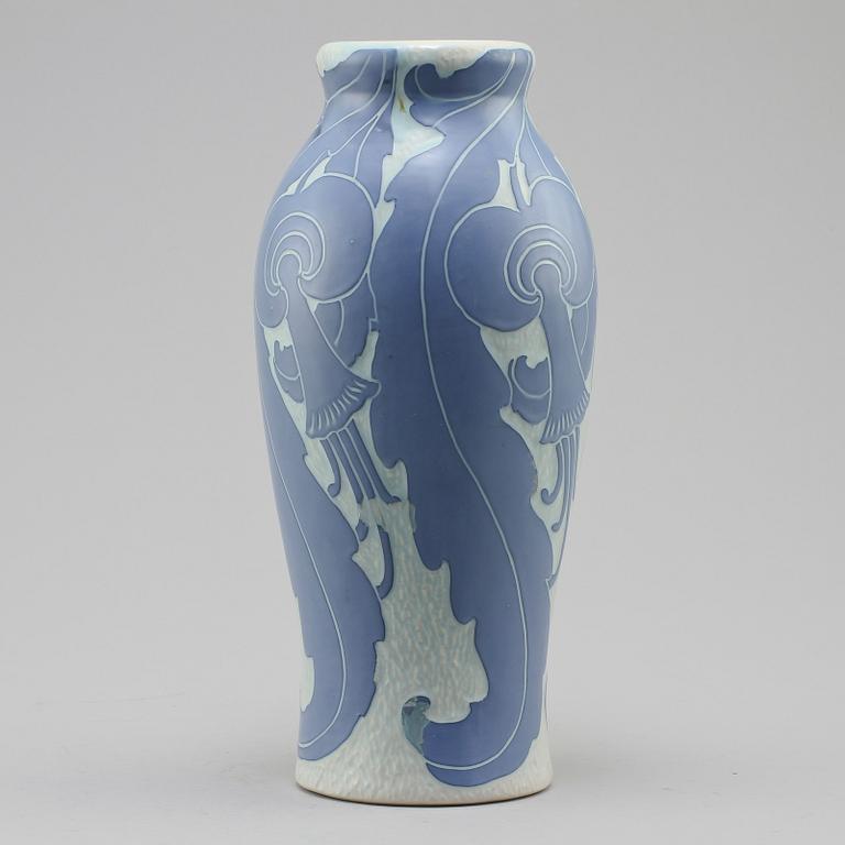 VAS, stengods, jugend, "Sgrafitto", Josef Ekberg, Gustafsberg, 1918.