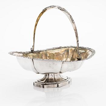 A Russian parcel-gilt silver bread basket, unidentified maker's mark I.R.S., Saint Petersburg 1839.