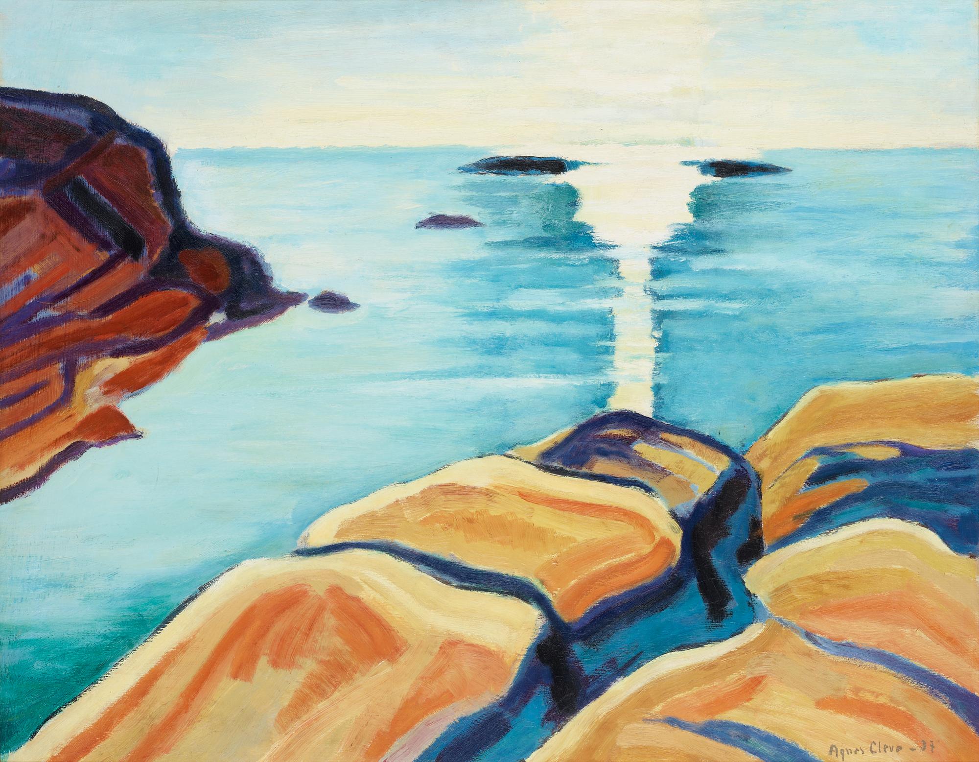 Agnes Cleve, "Solstrimma i havet" (Sun Rays in the Ocean).