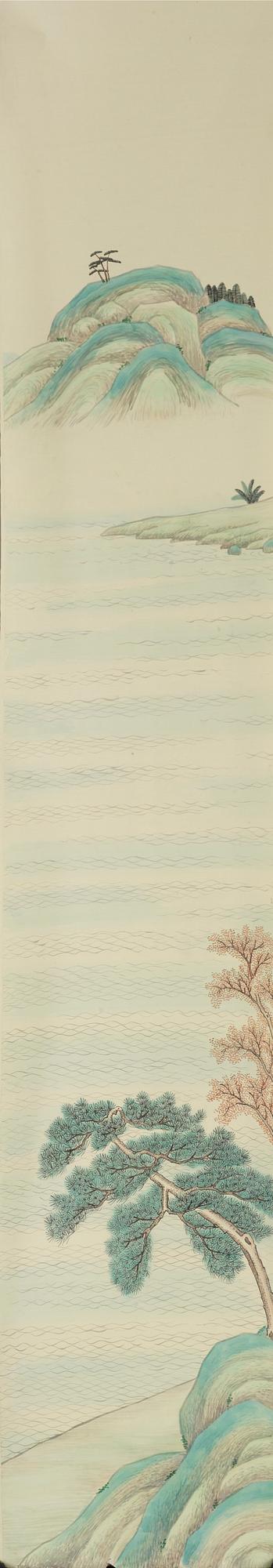 TAPETVÅDER, 14 st, bemålade, Kina, 1900-talets första hälft.