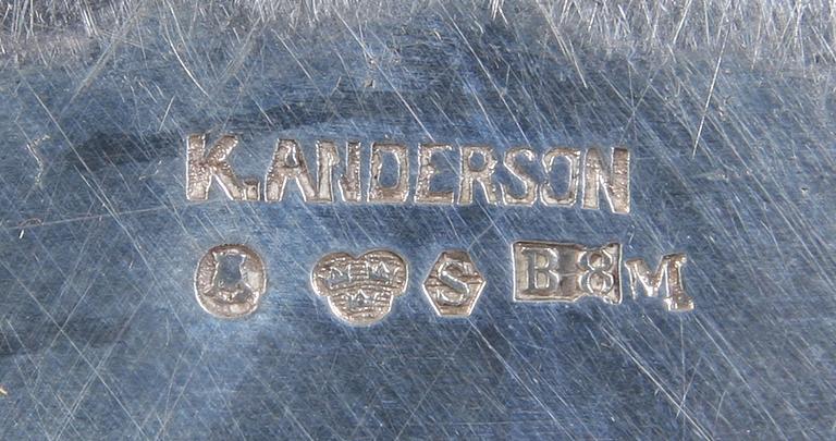 SKÅL PÅ FAT, silver, K. Andersson, 1928. 1258 gram.