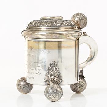 Dryckeskanna, silver, barockstil, GAB, Stockholm 1927.