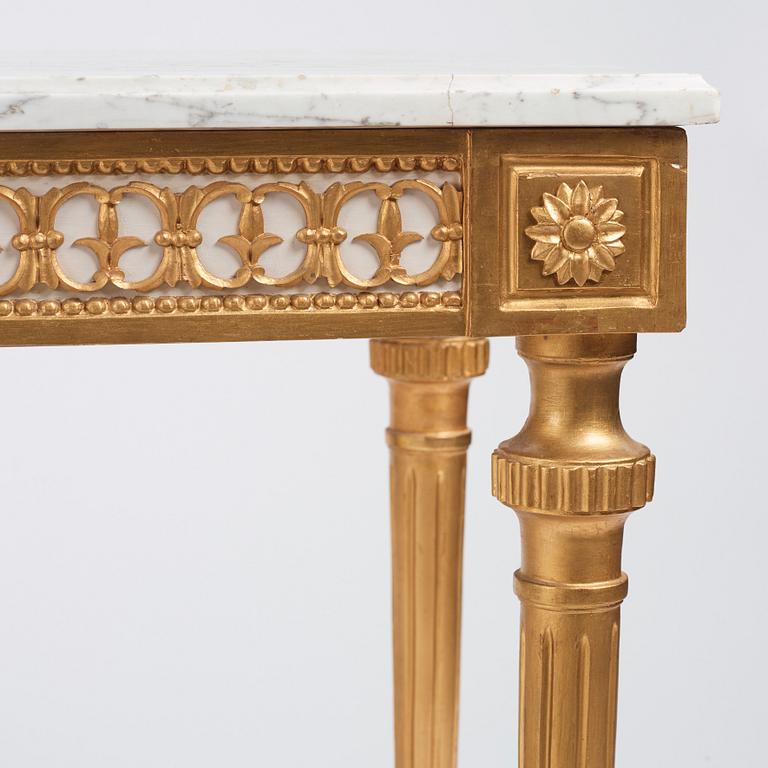 A late Gustavian console table in the manner of P Ljung.