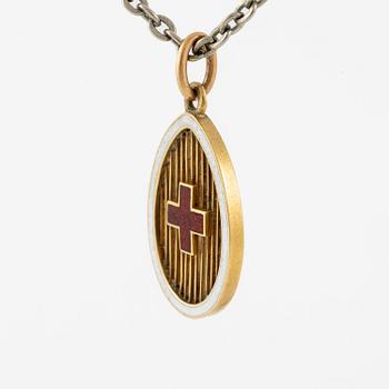 An enamel gold Red cross pendant by Fabergé.