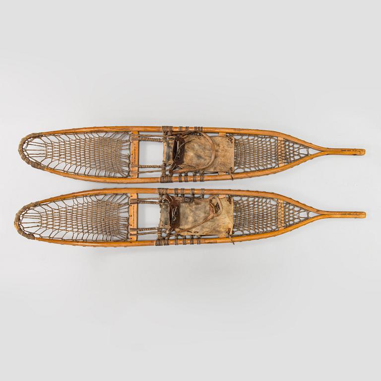 A pair of snowshoes, F H CO Wallinford VT US. First half of the 20th century.