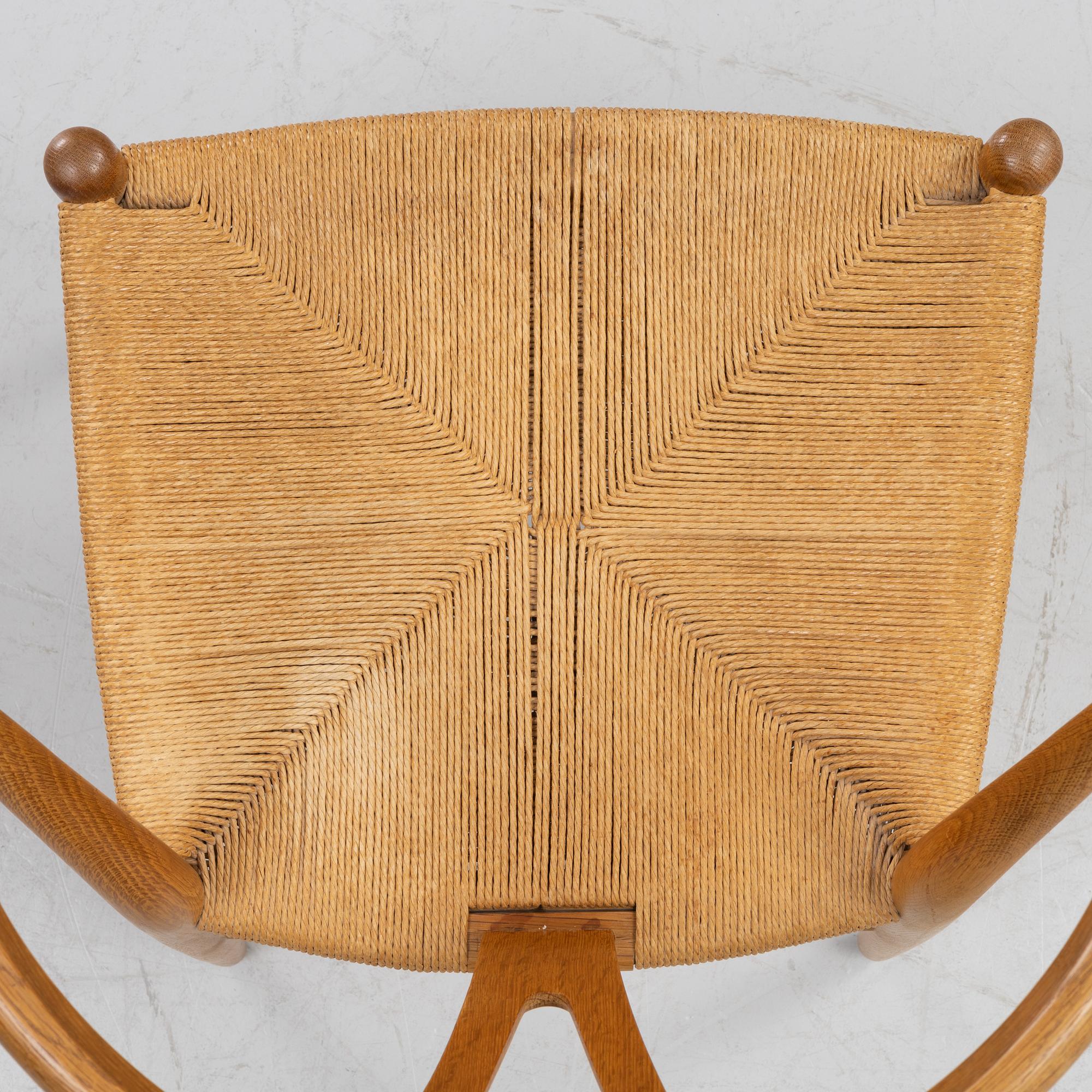 A pair of oak 'Y-chairs' by Hans J Wegner for Carl Hansen & Son, designed 1949.