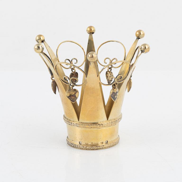 A Swedish Silver Gilt Bridal Crown, mark of J Pettersson, Stockholm 1947.