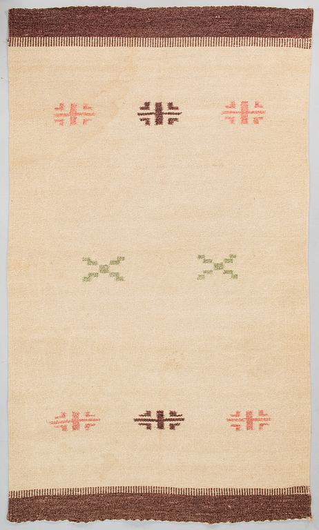 A 1930s Finnish flat weave carpet. Circa 250x150 cm.
