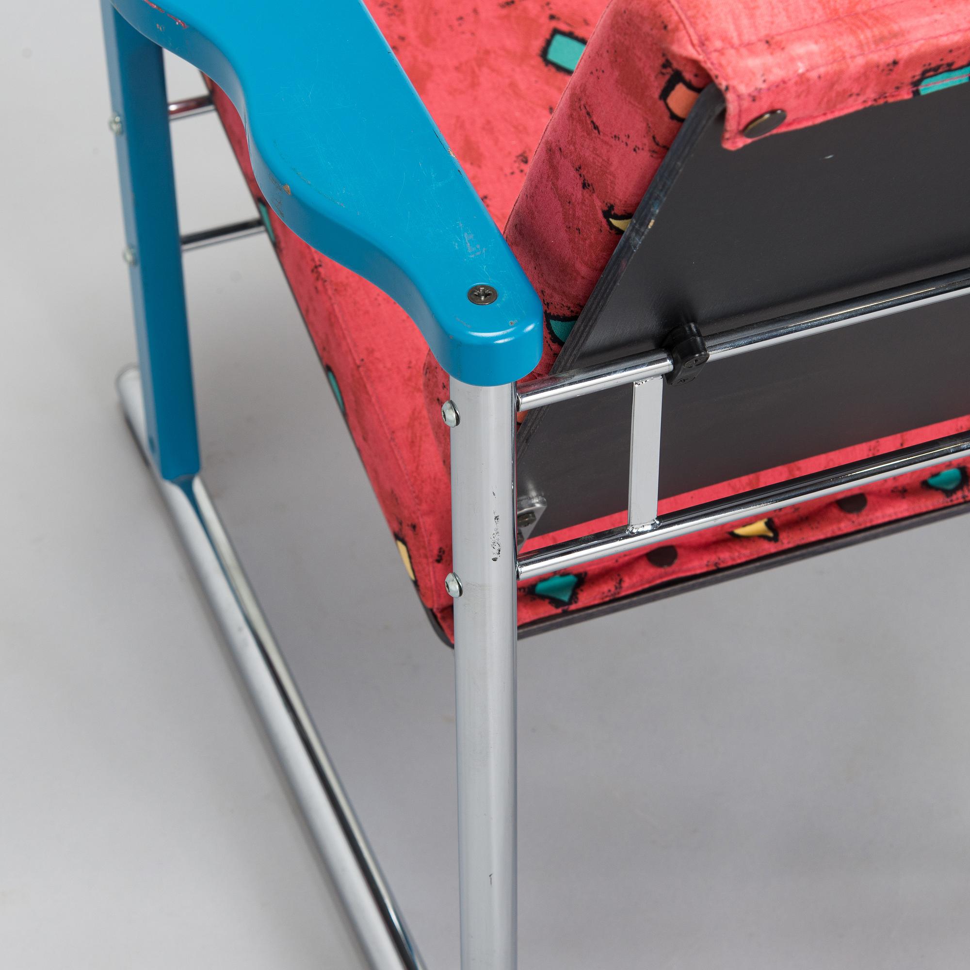 Yrjö Kukkapuro, A 1980s  'Experiment' open armchair for Avarte, Finland.