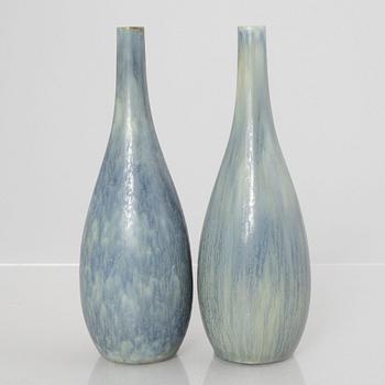 Carl-Harry Stålhane, a pair of model "SYL" stoneware vases, Rörstrand, Sweden, mid 20th century.
