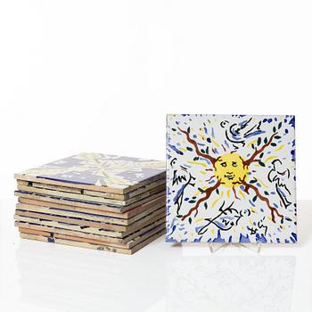 Salvador Dalí, after. Twelve earthenware tiles, late 20th Century.