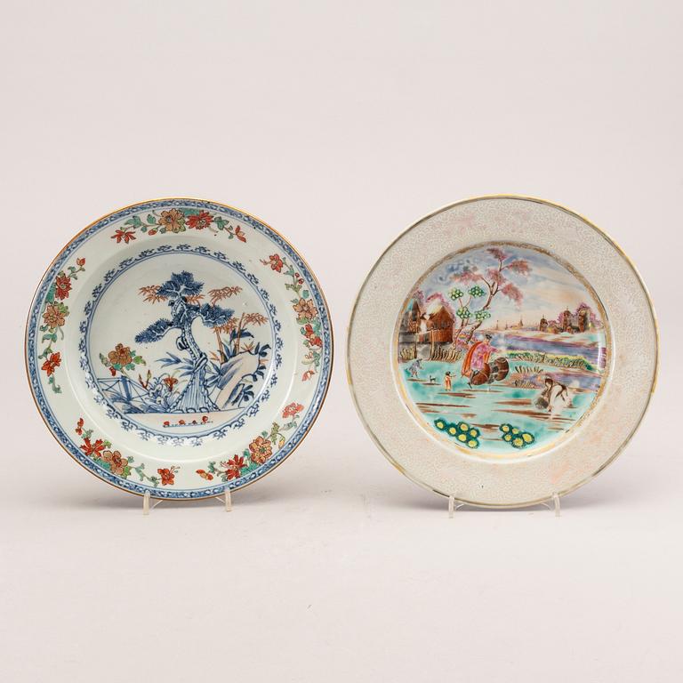 A set four different Chinese porcelain plates.