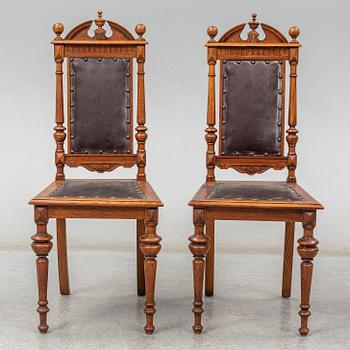 Eight chairs, late 19th Century.