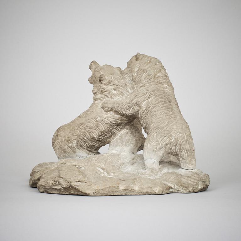 SKULPTUR, sandsten, bär signatur "OJ".