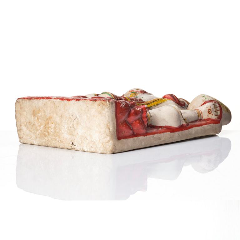 Skulptur, alabaster. Indien, Hannuman, sent 1800-tal.