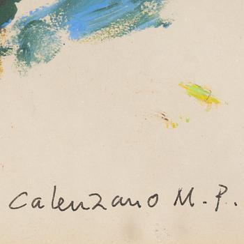 Madeleine Pyk, olja/blandteknik på papper, signerad.