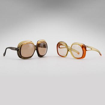 GLASÖGON, 2 par, Christian Dior, 1970-tal.