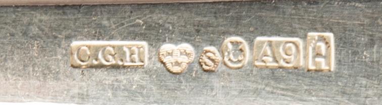 A Swedish set of 94 pcs of silver cutlery mark of CG Hallberg Stockholm 1940s total weight 2560 gr.