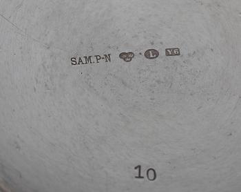 BÄGARE, 3 st, silver, bl a Edlunds Silvervarufabrik AB, Stockholm 1933. Tot vikt 555.