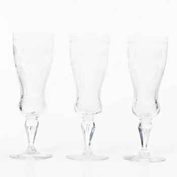 Vicke Lindstrand, champagneglas, 3 st, "Dalecarlia", Kosta Boda.
