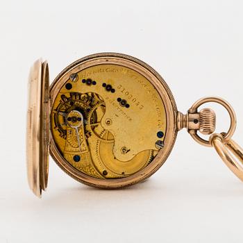 Am Watch Co, Waltham, pocket watch, 40 mm, hunter.