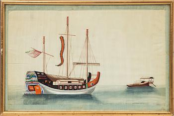 Rispappersmålningar, 9 stycken. Qingdynastin, 1800-tal.