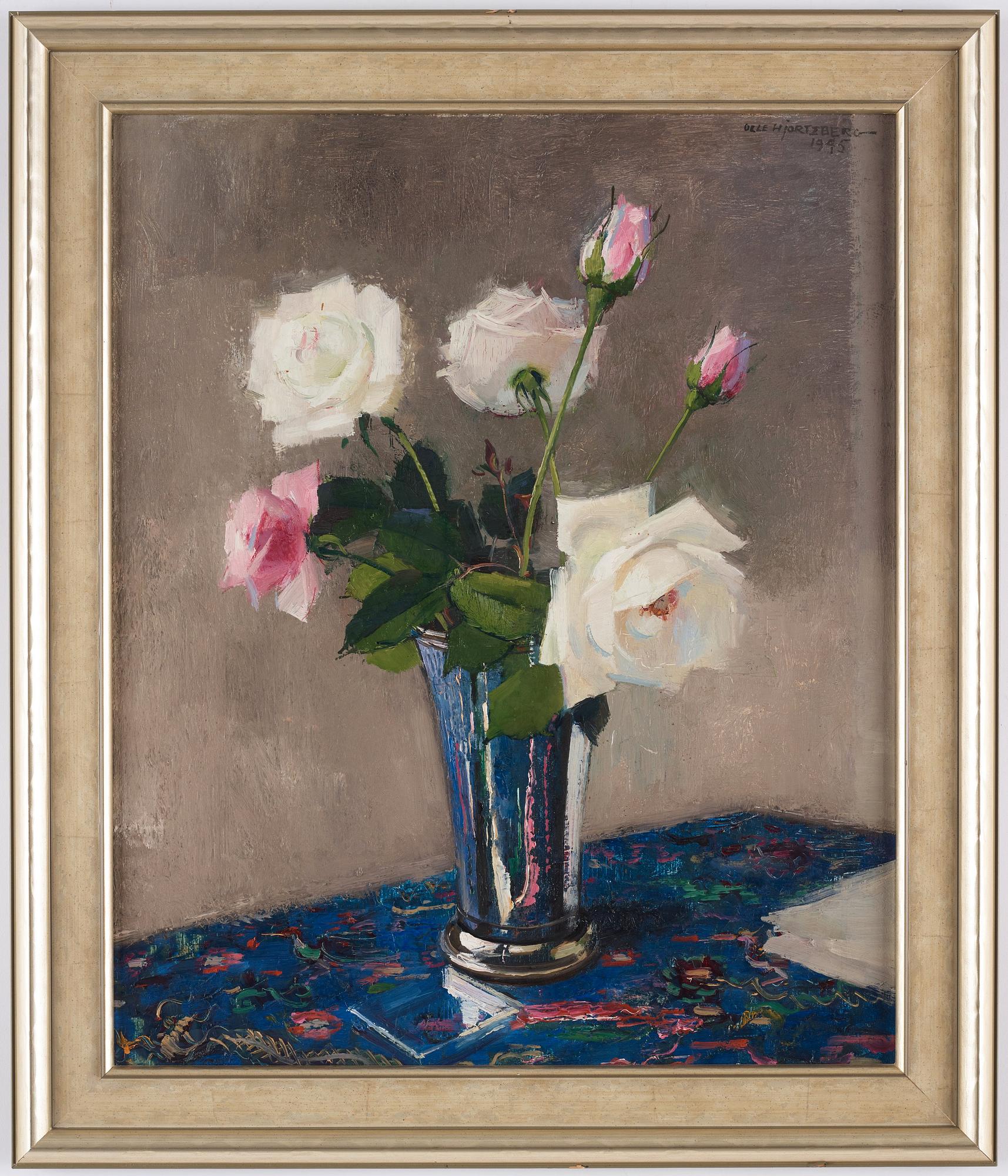 Olle Hjortzberg, Stilleben med rosor.