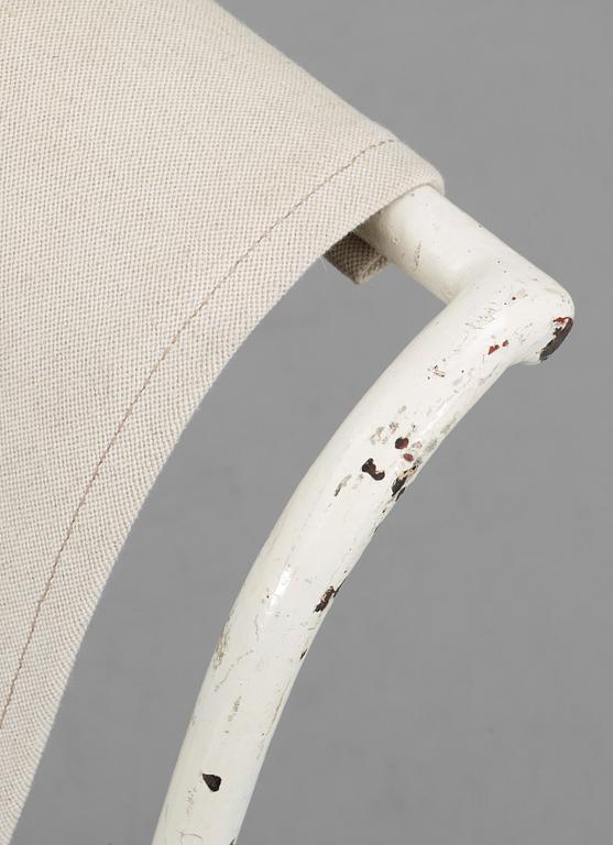 A Gustaf Isak Claesson lacquered metall and canvas easy chair, ca 1930.