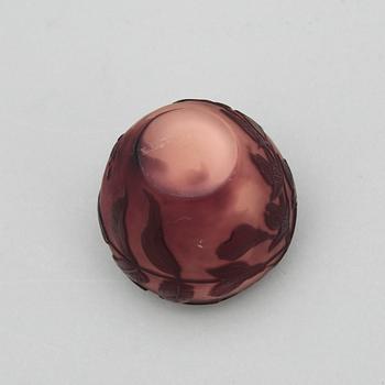 MINIATYRVAS, glas, jugend, Gallé, Frankrike, 1900-talets första hälft.