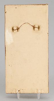 VÄGGPLAKETT, stengods. Stig Lindberg, sign.