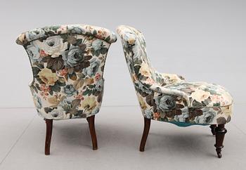 FÅTÖLJER, 1 par, omkring år 1900.