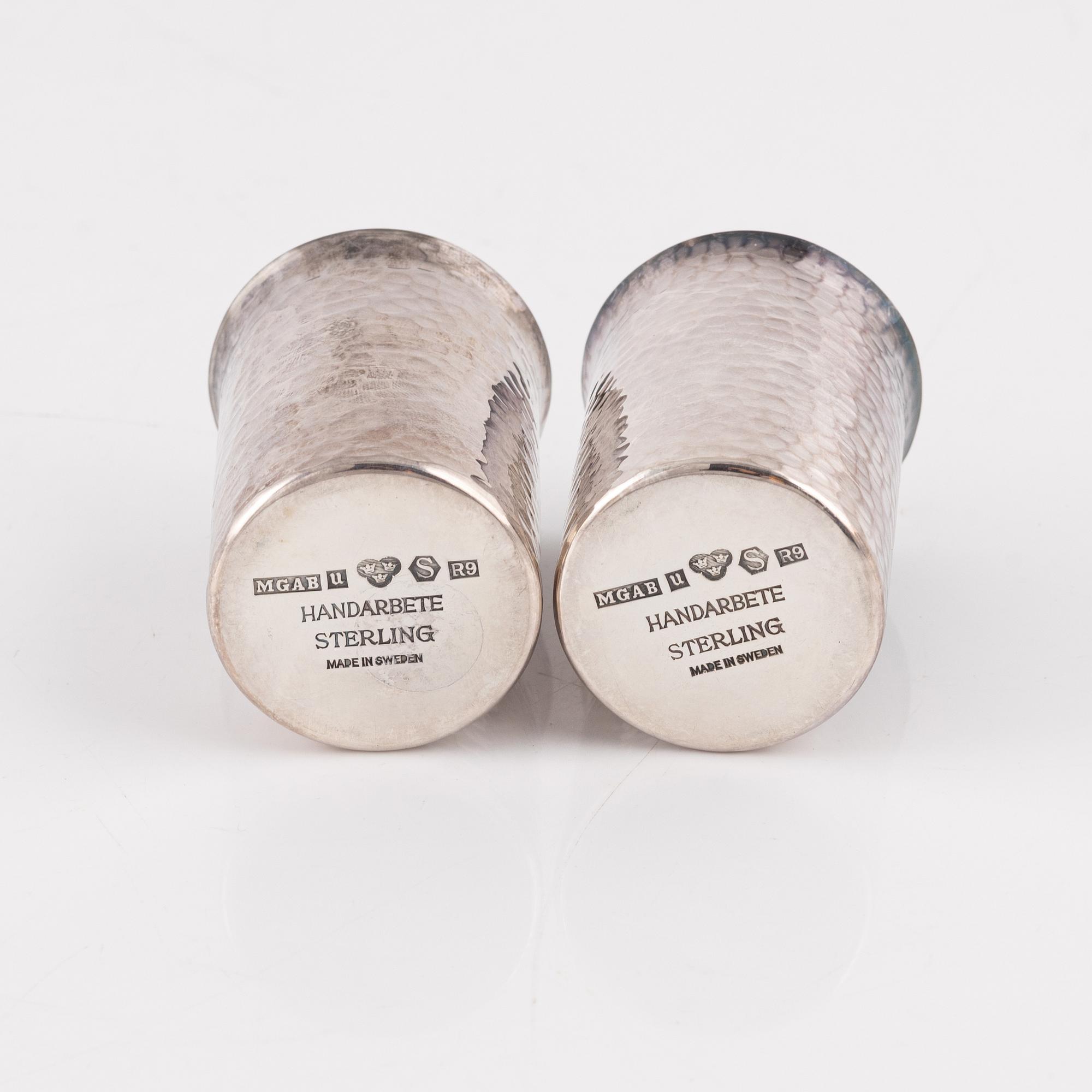 Supkoppar, 7 st, sterlingsilver, MGAB / KG Markströms, Uppsala 1966-67.
