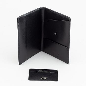 MOntblanc, a ball point pen and leather passport holder.