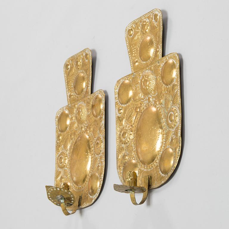 A pair of 19th century Baroque style wall sconces.
