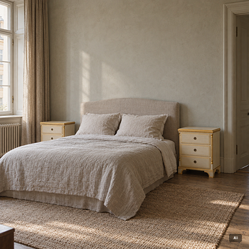 Bedside tables, a pair, K.A Roos.