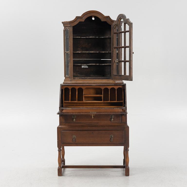Display cabinet, Germany, 18th/19th century, with later secretaire.